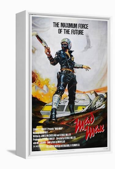 Mad Max, US poster, Mel Gibson, 1979. © American International/courtesy Everett Collection-null-Framed Stretched Canvas