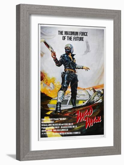 Mad Max, US poster, Mel Gibson, 1979. © American International/courtesy Everett Collection-null-Framed Art Print