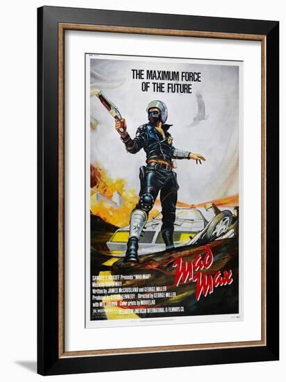 Mad Max, US poster, Mel Gibson, 1979. © American International/courtesy Everett Collection-null-Framed Art Print