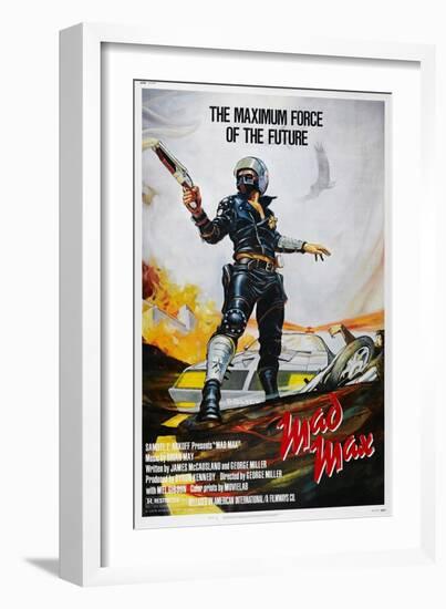 Mad Max, US poster, Mel Gibson, 1979. © American International/courtesy Everett Collection-null-Framed Art Print