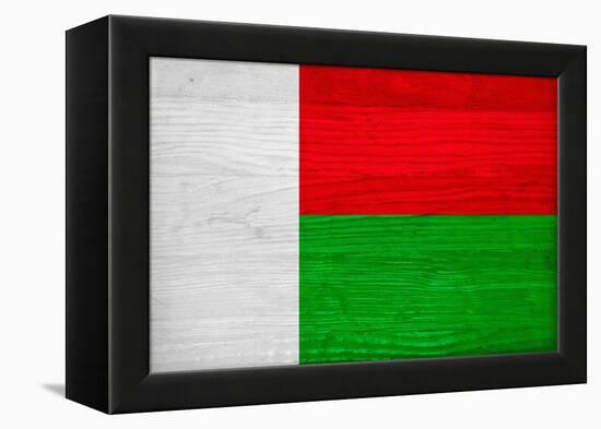 Madagascar Flag Design with Wood Patterning - Flags of the World Series-Philippe Hugonnard-Framed Stretched Canvas