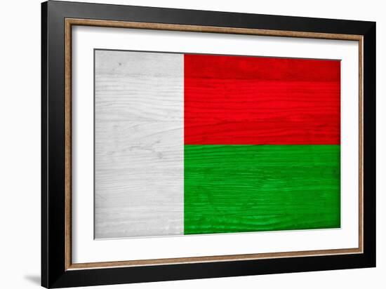 Madagascar Flag Design with Wood Patterning - Flags of the World Series-Philippe Hugonnard-Framed Premium Giclee Print
