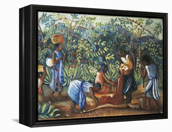 Madagascar, Harvesting Coffee Beans, 20th Century-null-Framed Premier Image Canvas