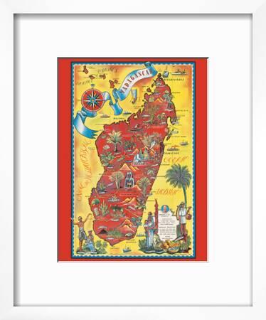 Madagascar Map Africa Island Art Print Maurice Tranchant Art Com