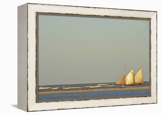 Madagascar, Morondava, Fisherman Boat with Large White Sails at Sea-Anthony Asael-Framed Premier Image Canvas