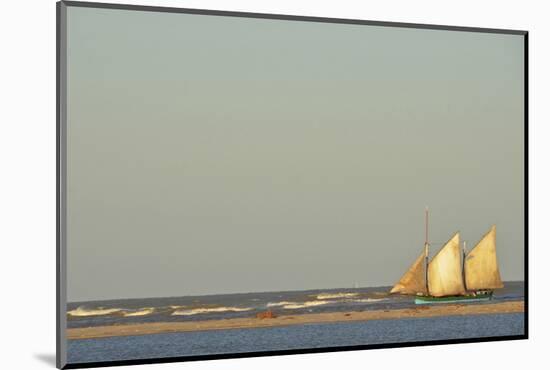 Madagascar, Morondava, Fisherman Boat with Large White Sails at Sea-Anthony Asael-Mounted Photographic Print