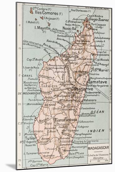 Madagascar Old Map-marzolino-Mounted Art Print