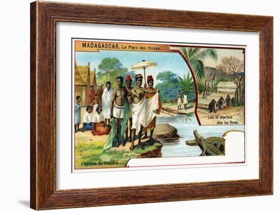 Madagascar, the Trial by Crocodiles and Customary Burial Places, 1908-null-Framed Giclee Print