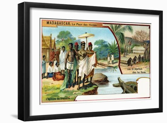 Madagascar, the Trial by Crocodiles and Customary Burial Places, 1908-null-Framed Giclee Print