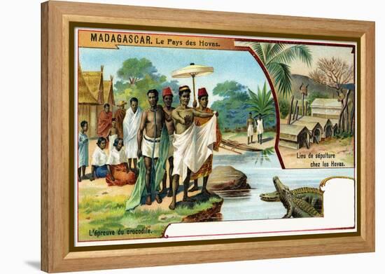 Madagascar, the Trial by Crocodiles and Customary Burial Places, 1908-null-Framed Premier Image Canvas