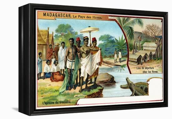 Madagascar, the Trial by Crocodiles and Customary Burial Places, 1908-null-Framed Premier Image Canvas
