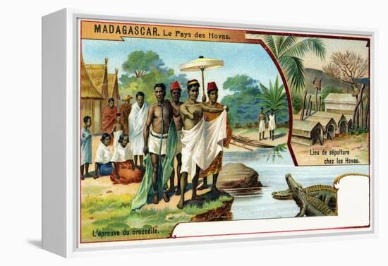 Madagascar, the Trial by Crocodiles and Customary Burial Places, 1908-null-Framed Premier Image Canvas