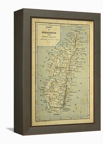 Madagascar War 1885-95, Map of Madagascar-Louis Bombled-Framed Stretched Canvas