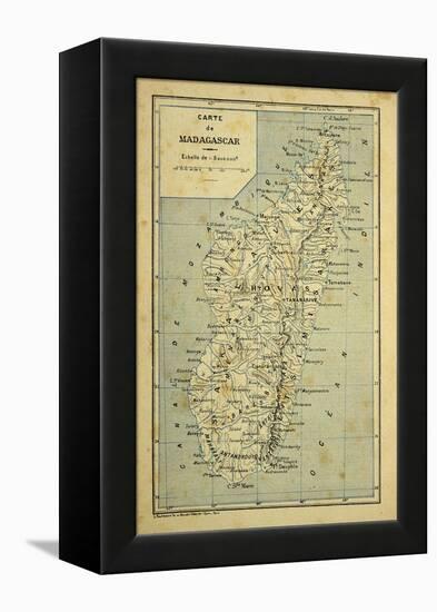 Madagascar War 1885-95, Map of Madagascar-Louis Bombled-Framed Stretched Canvas