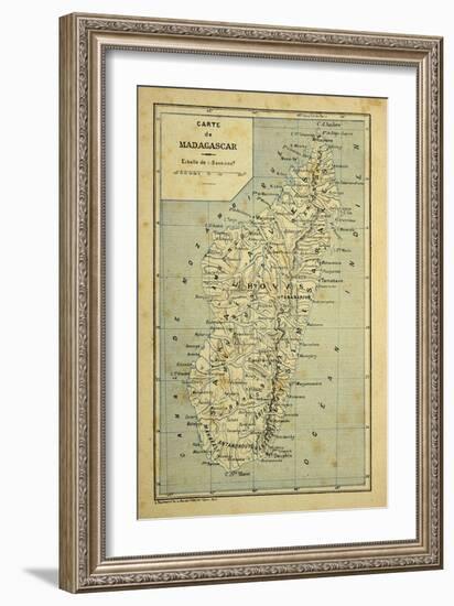 Madagascar War 1885-95, Map of Madagascar-Louis Bombled-Framed Premium Giclee Print