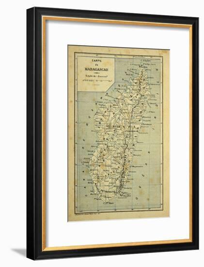 Madagascar War 1885-95, Map of Madagascar-Louis Bombled-Framed Art Print