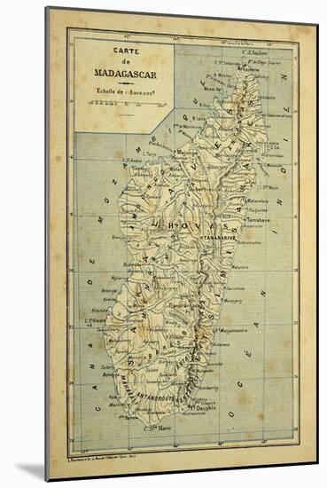 Madagascar War 1885-95, Map of Madagascar-Louis Bombled-Mounted Art Print