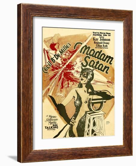 MADAM SATAN, Kay Johnson, window card, 1930.-null-Framed Art Print