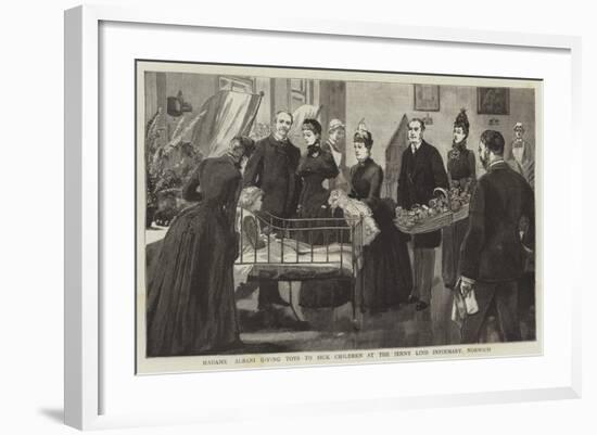 Madame Albani Giving Toys to Sick Children at the Jenny Lind Infirmary, Norwich-null-Framed Giclee Print