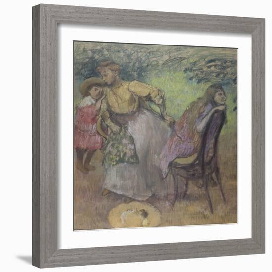 Madame Alexis Rouart et ses enfants-Edgar Degas-Framed Giclee Print