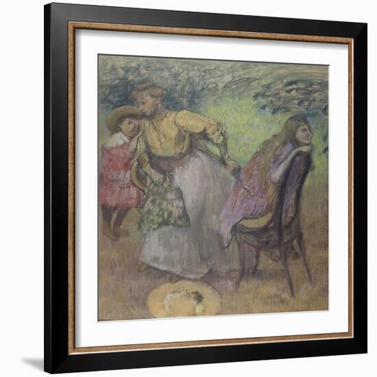 Madame Alexis Rouart et ses enfants-Edgar Degas-Framed Giclee Print