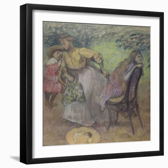 Madame Alexis Rouart et ses enfants-Edgar Degas-Framed Giclee Print
