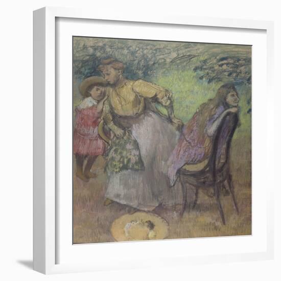 Madame Alexis Rouart et ses enfants-Edgar Degas-Framed Giclee Print