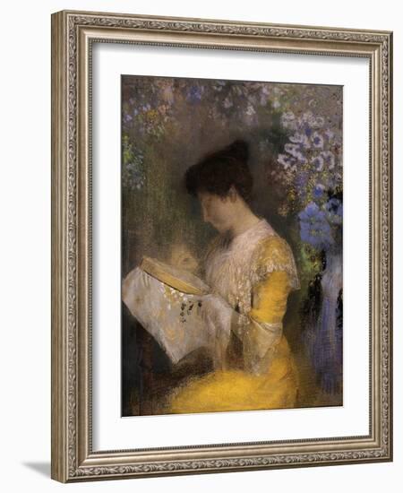Madame Arthur Fontaine, 1901 (Pastel on Paper)-Odilon Redon-Framed Giclee Print