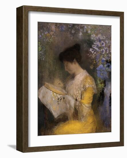 Madame Arthur Fontaine, 1901 (Pastel on Paper)-Odilon Redon-Framed Giclee Print