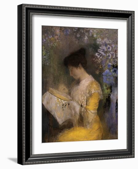 Madame Arthur Fontaine, 1901 (Pastel on Paper)-Odilon Redon-Framed Giclee Print