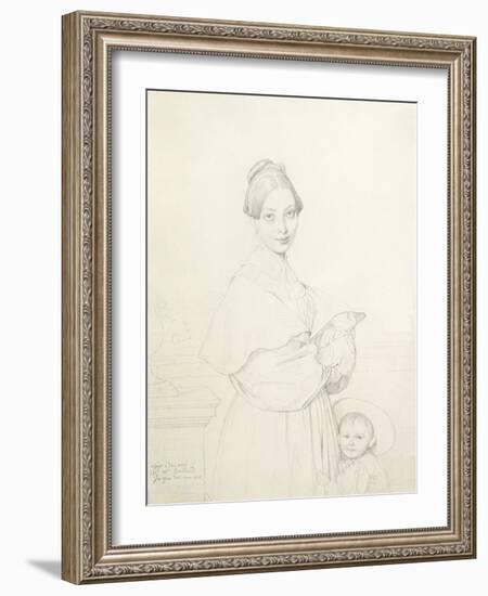 Madame Baltard and Her Daughter, Paule, 1836-Jean-Auguste-Dominique Ingres-Framed Giclee Print