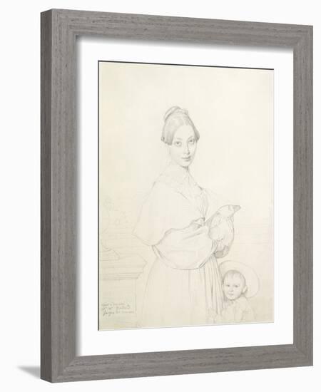 Madame Baltard and Her Daughter, Paule, 1836-Jean-Auguste-Dominique Ingres-Framed Giclee Print