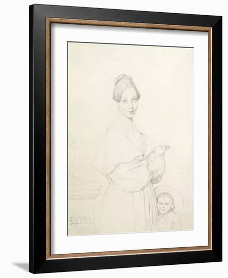 Madame Baltard and Her Daughter, Paule, 1836-Jean-Auguste-Dominique Ingres-Framed Giclee Print