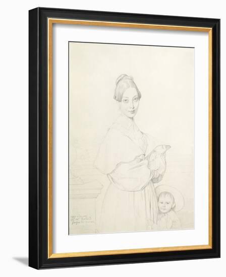 Madame Baltard and Her Daughter, Paule, 1836-Jean-Auguste-Dominique Ingres-Framed Giclee Print