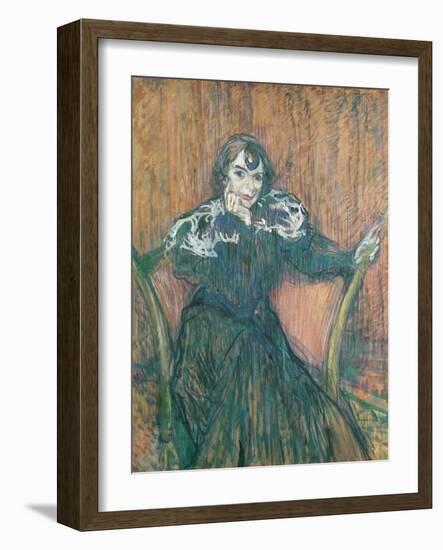 Madame Berthe Bady, 1897 (Oil on Card)-Henri de Toulouse-Lautrec-Framed Giclee Print