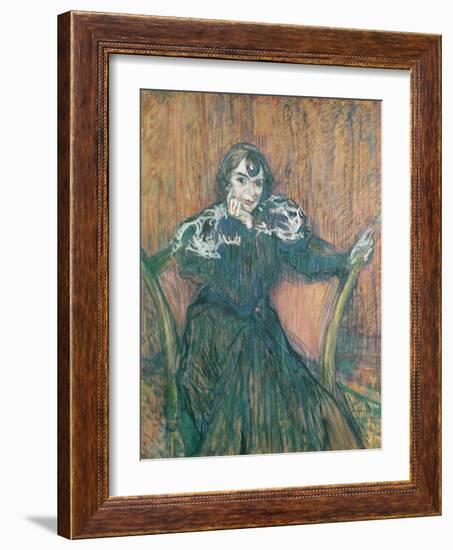 Madame Berthe Bady, 1897 (Oil on Card)-Henri de Toulouse-Lautrec-Framed Giclee Print