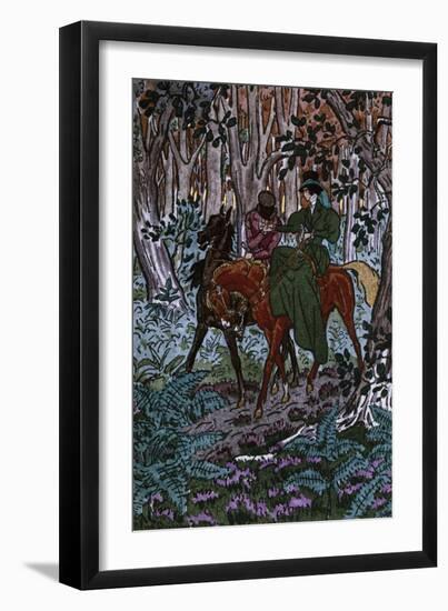 Madame Bovary in Forest with Her Lover, Illustration for Madame Bovary-Pierre Brissaud-Framed Giclee Print
