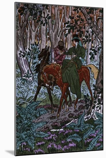 Madame Bovary in Forest with Her Lover, Illustration for Madame Bovary-Pierre Brissaud-Mounted Giclee Print