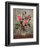 Madame Butterfly Roses in a Glass Vase-Albert Williams-Framed Giclee Print