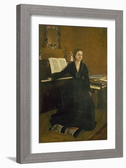 Madame Camus at the Piano, 1869-Edgar Degas-Framed Giclee Print