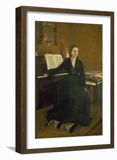 Madame Camus at the Piano, 1869-Edgar Degas-Framed Giclee Print