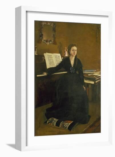 Madame Camus at the Piano, 1869-Edgar Degas-Framed Giclee Print