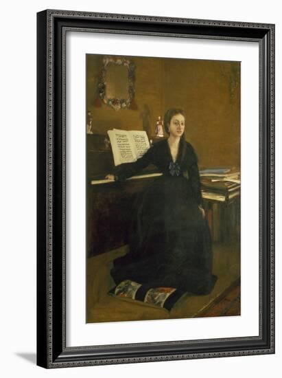 Madame Camus at the Piano, 1869-Edgar Degas-Framed Giclee Print