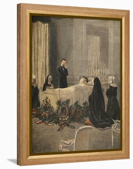 Madame Carnot on Her Deathbed, Illustration from 'Le Petit Journal: Supplement Illustre'-French-Framed Premier Image Canvas
