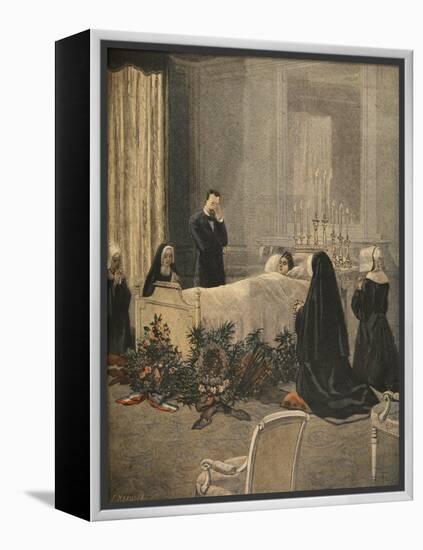 Madame Carnot on Her Deathbed, Illustration from 'Le Petit Journal: Supplement Illustre'-French-Framed Premier Image Canvas