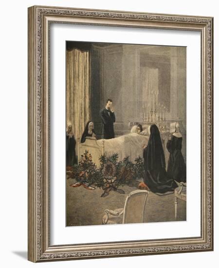 Madame Carnot on Her Deathbed, Illustration from 'Le Petit Journal: Supplement Illustre'-French-Framed Giclee Print