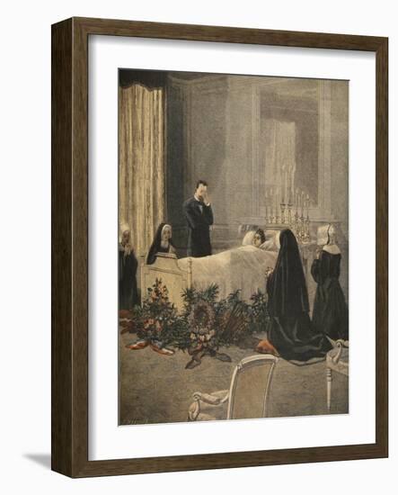 Madame Carnot on Her Deathbed, Illustration from 'Le Petit Journal: Supplement Illustre'-French-Framed Giclee Print