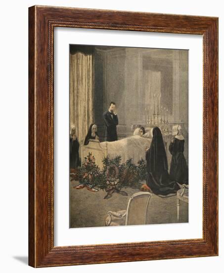 Madame Carnot on Her Deathbed, Illustration from 'Le Petit Journal: Supplement Illustre'-French-Framed Giclee Print