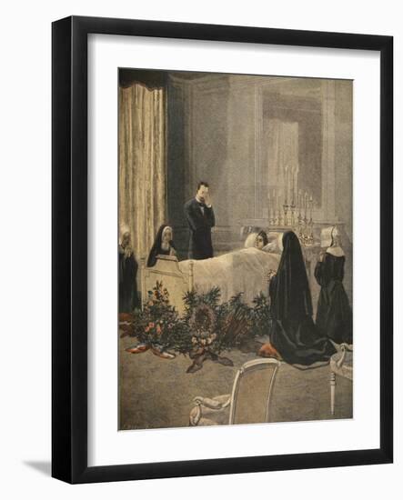 Madame Carnot on Her Deathbed, Illustration from 'Le Petit Journal: Supplement Illustre'-French-Framed Giclee Print