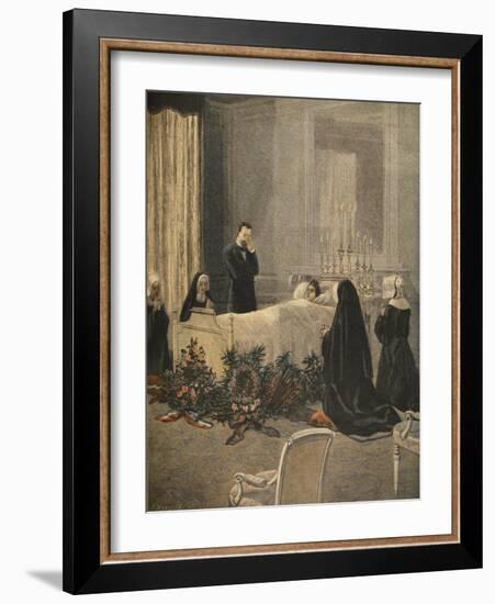 Madame Carnot on Her Deathbed, Illustration from 'Le Petit Journal: Supplement Illustre'-French-Framed Giclee Print